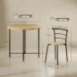 Juego de Mesa y 4 Sillas de Comedor Redonda Estilo Industrial Marco Metálico para Espacios Pequeños Salón Natural