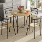 Juego de Mesa y 4 Sillas de Comedor Redonda Estilo Industrial Marco Metálico para Espacios Pequeños Salón Natural