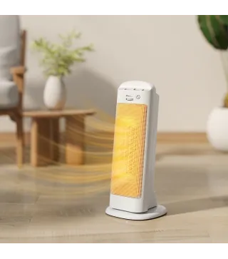 Calefactor Eléctrico Bajo Consumo 2000W con 4 Modos Termostato Regulable Protección contra Vuelcos y Sobrecalentamiento