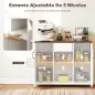 Aparador para Salón con 2 Puertas con Orificios Cajón Compartimentos Abiertos Estantes Ajustables 100x40x80 cm Blanco
