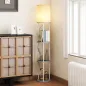 Lámpara de Pie con Estantes con 3 Temperaturas de Color Control Remoto para Salón Dormitorio Oficina Gris