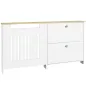 Cubre Radiadores con Zapatero Cubierta para Radiador con 2 Cajones Abatibles 152x19x81 cm Blanco