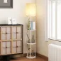 Lámpara de Pie con Estantes con 3 Temperaturas de Color Control Remoto para Salón Dormitorio Oficina Blanco