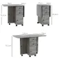 Mesa Plegable de Comedor con Ruedas Alas Abatibles 2 Cajones y Armario Hasta 6 Personas 120x60x76,5 cm Gris