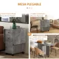 Mesa Plegable de Comedor con Ruedas Alas Abatibles 2 Cajones y Armario Hasta 6 Personas 120x60x76,5 cm Gris