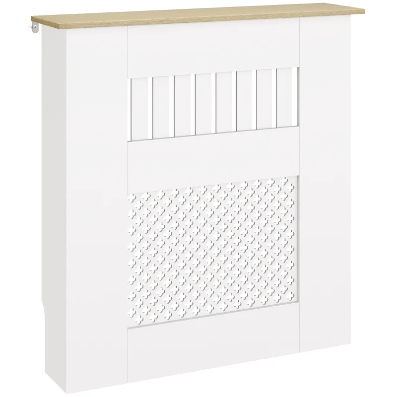 Cubre Radiadores 78x19x81 cm Cubierta para Radiador Diseño Moderno de Listones y Nido de Abeja Blanco