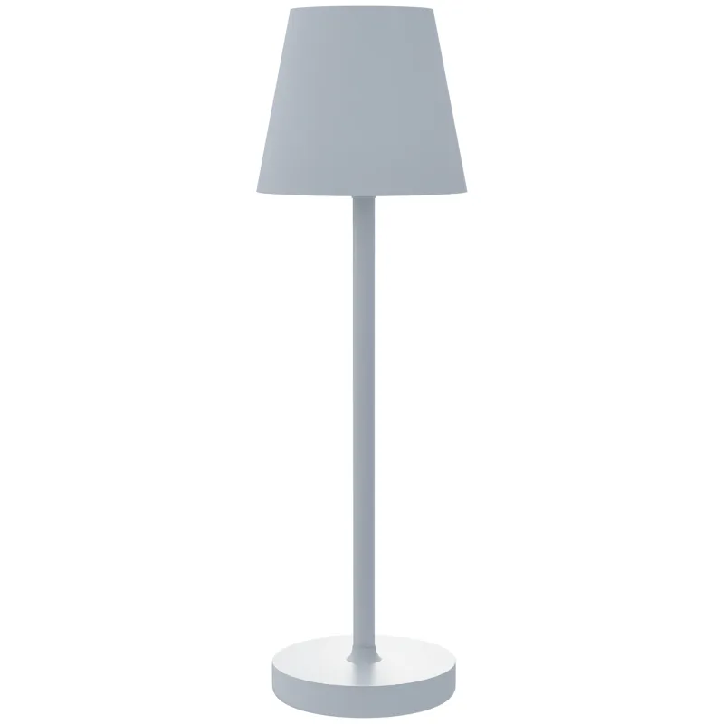 Lámpara de Mesita de Noche Inalámbrica con Luces LED Lámpara de Mesa USB-C Recargable 3 Colores Ø11,2x36,5 cm Gris