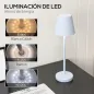 Lámpara de Mesita de Noche Inalámbrica con Luces LED Lámpara de Mesa USB-C Recargable 3 Colores Ø11,2x36,5 cm Gris
