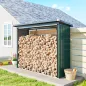 Casetilla para Leña de Acero Galvanizado con Base Elevada y Techo Inclinado 213x66,5x150 cm Verde