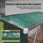 Casetilla para Leña de Acero Galvanizado con Base Elevada y Techo Inclinado 213x66,5x150 cm Verde