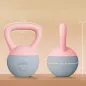 Pesa Rusa 8 kg Kettlebell Relleno de Arena Metálica y Mango Antideslizante para Entrenamiento en Casa 19x19x28 cm Rosa