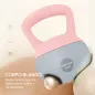 Pesa Rusa 12 kg Kettlebell Relleno de Arena Metálica Mango Antideslizante para Entreno en Casa 21x21x30 cm Rosa y Gris