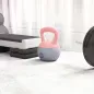 Pesa Rusa 12 kg Kettlebell Relleno de Arena Metálica Mango Antideslizante para Entreno en Casa 21x21x30 cm Rosa y Gris