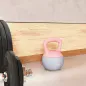 Pesa Rusa 12 kg Kettlebell Relleno de Arena Metálica Mango Antideslizante para Entreno en Casa 21x21x30 cm Rosa y Gris