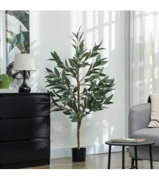Árbol Artificial de Laurel 150 cm Decoración para Hogar Oficina Balcón Dormitorio Verde