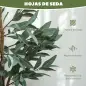 Árbol Artificial de Laurel 150 cm Decoración para Hogar Oficina Balcón Dormitorio Verde