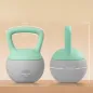 Pesa Rusa 10 kg Kettlebell Relleno de Arena Metálica Mango Antideslizante para Entrenar en Casa 21x21x30cm Verde y Gris