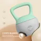 Pesa Rusa 10 kg Kettlebell Relleno de Arena Metálica Mango Antideslizante para Entrenar en Casa 21x21x30cm Verde y Gris
