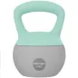 Pesa Rusa 12 kg Kettlebell Relleno de Arena Metálica Mango Antideslizante para Entreno en Casa 21x21x30 cm Verde y Gris