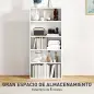 Estantería con 3 Estantes Ajustables y Sistema Antivuelco para Oficina Salón o Dormitorio 60x24x133,5 cm Blanco