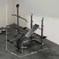 Banco de Musculación con Soporte para Barra Ajustable Extensión de Piernas Curl de Predicador y Mariposa para Gimnasio