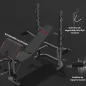 Banco de Musculación con Soporte para Barra Ajustable Extensión de Piernas Curl de Predicador y Mariposa para Gimnasio