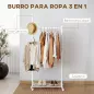 Burro para Ropa con Ruedas 5 Ganchos Barra para Colgar y Balda Inferior para Recibidor Entrada 68x43x171 cm Blanco Burro para Ropa con Ruedas 5 Ganchos Barra para Colgar y Balda Inferior para Recibidor Entrada 68x43x171 cm Blanco