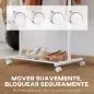 Burro para Ropa con Ruedas 5 Ganchos Barra para Colgar y Balda Inferior para Recibidor Entrada 68x43x171 cm Blanco Burro para Ropa con Ruedas 5 Ganchos Barra para Colgar y Balda Inferior para Recibidor Entrada 68x43x171 cm Blanco
