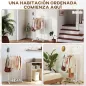 Burro para Ropa con Ruedas 5 Ganchos Barra para Colgar y Balda Inferior para Recibidor Entrada 68x43x171 cm Blanco Burro para Ropa con Ruedas 5 Ganchos Barra para Colgar y Balda Inferior para Recibidor Entrada 68x43x171 cm Blanco