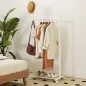 Burro para Ropa con Ruedas 5 Ganchos Barra para Colgar y Balda Inferior para Recibidor Entrada 68x43x171 cm Blanco Burro para Ropa con Ruedas 5 Ganchos Barra para Colgar y Balda Inferior para Recibidor Entrada 68x43x171 cm Blanco
