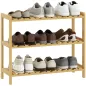 Zapatero de Bambú de 3 Niveles Estantería de Zapatos para 9 Pares para Recibidor Pasillo 70x26x57,5 cm Natural