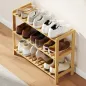 Zapatero de Bambú de 3 Niveles Estantería de Zapatos para 9 Pares para Recibidor Pasillo 70x26x57,5 cm Natural