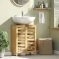 Mueble Bajo Lavabo de Bambú con 2 Puertas de Lamas Estante Ajustable para Lavabos con o sin Pedestal Natural