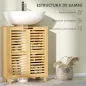 Mueble Bajo Lavabo de Bambú con 2 Puertas de Lamas Estante Ajustable para Lavabos con o sin Pedestal Natural