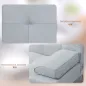 Sofá Cama 3 Plazas con Respaldo Ajustable de 3 Niveles Reposabrazos Desmontable 181x77x78 cm Gris Claro