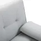 Sofá Cama 3 Plazas con Respaldo Ajustable de 3 Niveles Reposabrazos Desmontable 181x77x78 cm Gris Claro