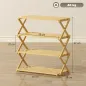 Zapatero Estrecho de Bambú Zapatero Vertical Plegable de 4 Niveles Sin Instalación Natural