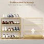 Zapatero Estrecho de Bambú Zapatero Vertical Plegable de 4 Niveles Sin Instalación Natural