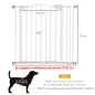 Barrera de Seguridad para Perros 74-87 cm con Extensión Montaje a Presión Doble Bloqueo para Puerta Escalera Blanco