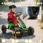 Kart Pedales con Ruedas Antideslizantes de EVA Marco Metálico Carga 30 kg para Niños y Niñas de 2-5 Años Verde