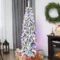 Árbol de Navidad Estrecho 180 cm con Luces LED Bicolores 11 Modos de Iluminación Temporizador 540 Ramas Verde