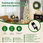 Árbol de Navidad Estrecho 180 cm con Luces LED Bicolores 11 Modos de Iluminación Temporizador 540 Ramas Verde
