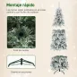 Árbol de Navidad Estrecho 180 cm con Luces LED Bicolores 11 Modos de Iluminación Temporizador 540 Ramas Verde