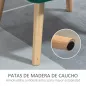 Butaca de Salón Moderna Tapizado en Terciopelo con Patas de Madera Sillón Relax para Sala de Estar Verde