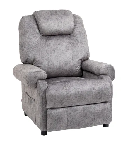 Sillón Relax Reclinable Manual hasta 135º con Reposabrazos Reposapiés Acolchado Grueso Gris