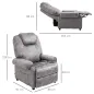 Sillón Relax Reclinable Manual hasta 135º con Reposabrazos Reposapiés Acolchado Grueso Gris Sillón Relax Reclinable Manual hasta 135º con Reposabrazos Reposapiés Acolchado Grueso Gris