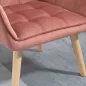 Butaca de Salón Moderna Tapizado en Terciopelo con Asiento Ancho Patas de Madera Sillón Relax para Sala de Estar Rosa