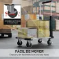 Carretilla de Mano Plegable de Aluminio Carga 150 kg con Ruedas Mango Ajustable y Plataforma Extensible Plata y Negro