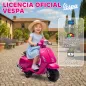 Moto Eléctrica para Niños de 2-6 Años con Batería 6V Faro Bocina y Ruedas Auxiliares Rosa