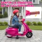 Moto Eléctrica para Niños de 2-6 Años con Batería 6V Faro Bocina y Ruedas Auxiliares Rosa